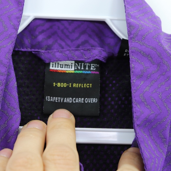 90s Illuminite Mens Small Reflective Jacket Purple - Picture 5 of 8